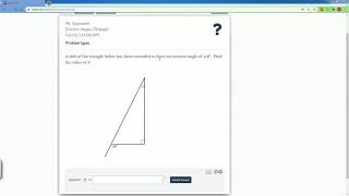 DeltaMath Exterior Angles (Triangle)