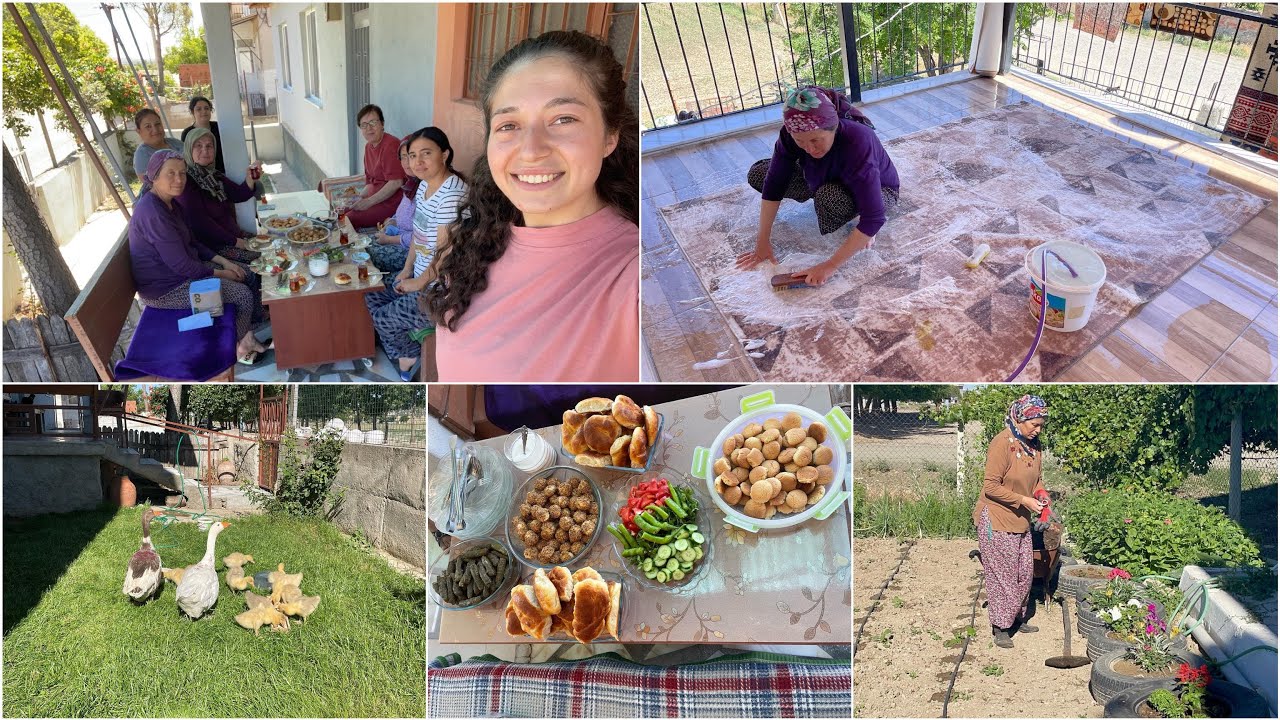 HALI YIKADIK❗️KOMŞULARIMIZLA İKİNDİ ÇAYIMIZ🥰 BİZLER İÇİN NELER HAZIRLAMIŞLAR💯