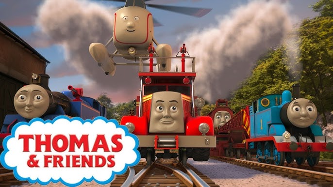 thomas the tank engine on fire as the 4 horsemen of