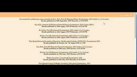 Calcutta University Result 2019: BA/ B.Sc. Part-II result ...
