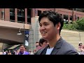 Shohei Ohtani amongst players walking red carpet ahead of MLB All Star Game.
