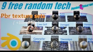 9 FREE RANDOM TECHNOLOGY PBR MATERIALS. (with blend file ready included)