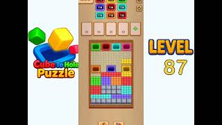 Cube To Hole Puzzle Level 87 Walkthrough Solution