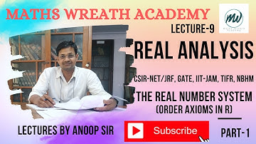 Real Analysis | Real Number System | Order Axioms in R | Lecture-9