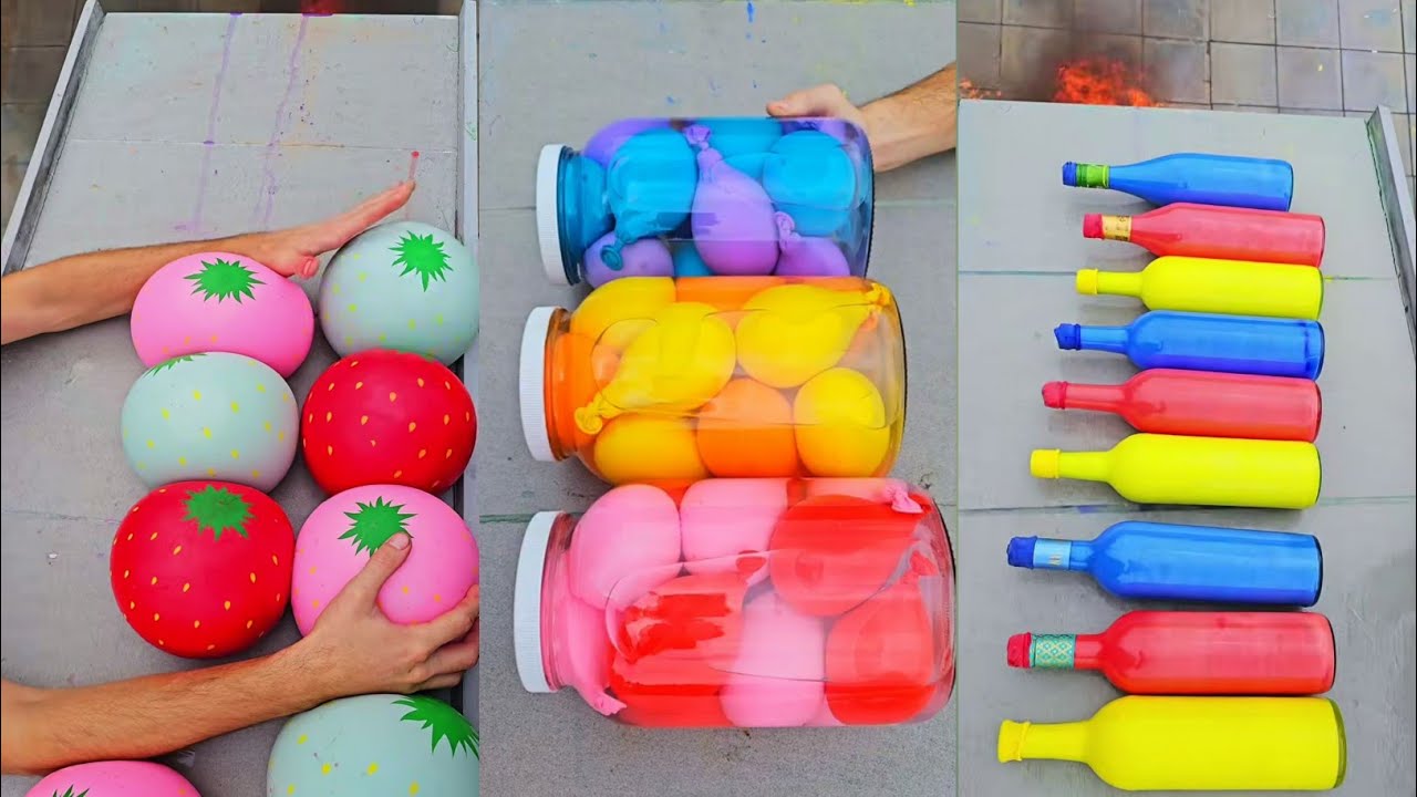 🔥🍾Throwing Bottle On Stairs | 🇺🇲Crushing crunchy & soft things | Glass bottle breaking