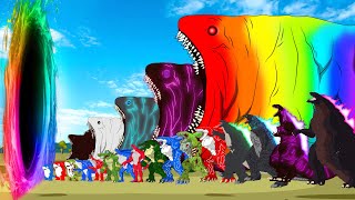 EVOLUTION of BLOOP RAINBOW vs GODZILLA, SHARK, CROCODILE : Monsters Ranked From Weakest To Strongest