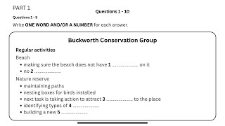 Buckworth Conservation Group|Ielts Cambridge Listening Test|