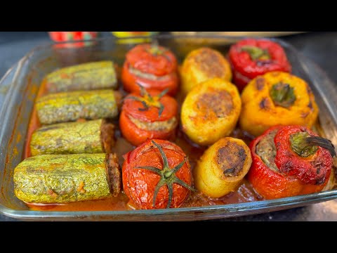 هاذ الوصفة تاع النهار الاول تاع رمضان محشي خضر في الفرن بصلصة لذيذة ومايشدش اليد وبنين يشهي