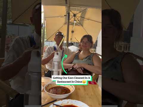 Getting Our Ears Cleaned In A Restaurant In China 