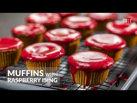 Lemon Chia Seeds Muffins With Raspberry Icing | Food Channel L - A New Recipe Every Day!