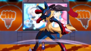 Mega Lucario vs Gigantamax Machamp (DUB) | Ash vs Bea | Pokémon Journeys: The Series