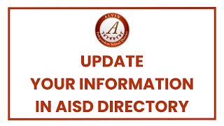 Update Your Information in AISD Directory