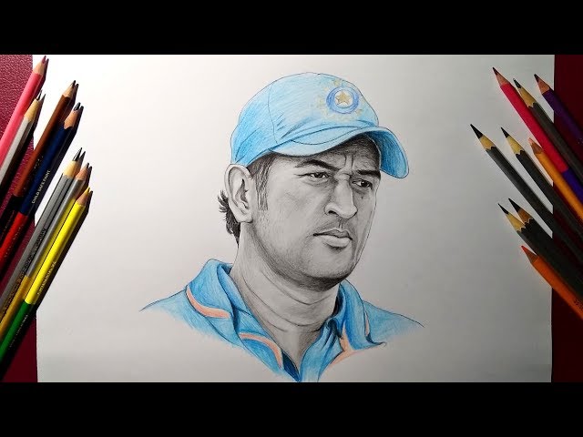 M. S. Dhoni Drawing by Dipayan Biswas - Pixels