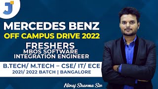 Mercedes Benz Off Campus Drive 2022 | Freshers | MBOS Software Integration Engineer |  Bangalore screenshot 1
