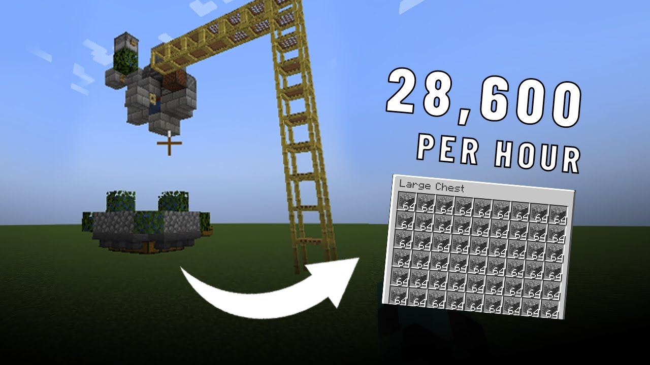 Minecraft Easy 10 Minute Cobblestone Farm - Fully Automatic (First ...