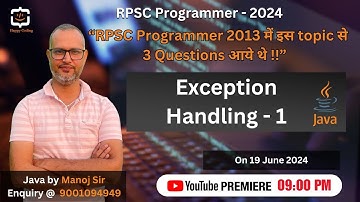 1 . Why Exception Handling | Runtime Stack Mechanism | Default Exception Handler | RPSC Programmer
