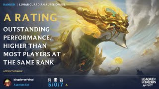 A-RATING LUNAR GUARDIAN AURELION SOL 🌙🌖 | Grandmaster Ranked S22 | Wild Rift