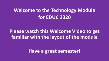 INST 3320 Welcome Video