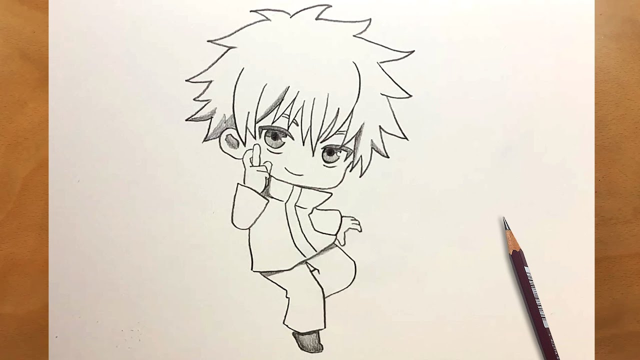 How to Draw Gojo Satoru Chibi || Easy Anime Drawing Tutorial || Step by ...