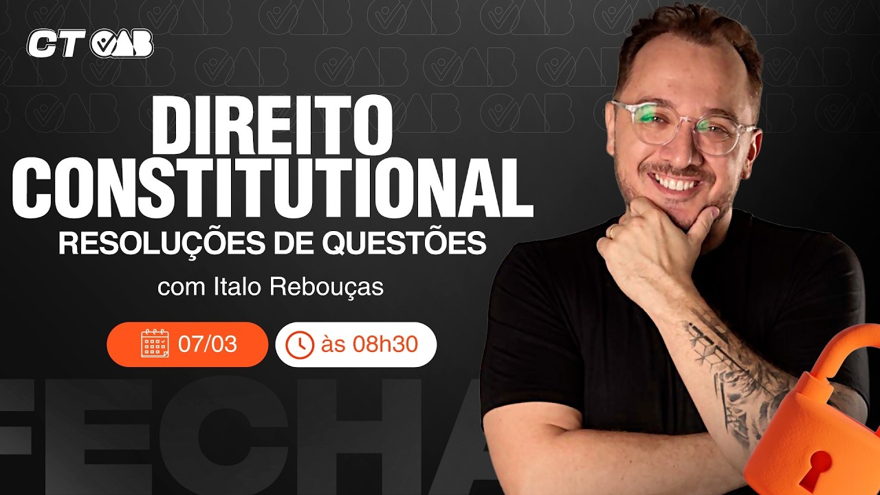 Resolução de Questões de Constitucional na OAB 1ª Fase | Ao Vivo