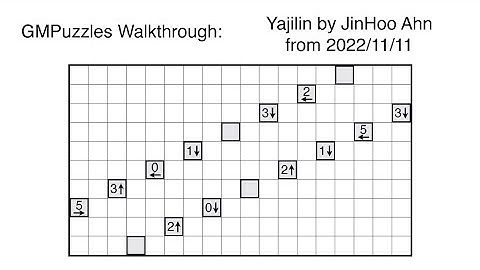 GMPuzzles - 2022/11/11 - Yajilin by JinHoo Ahn