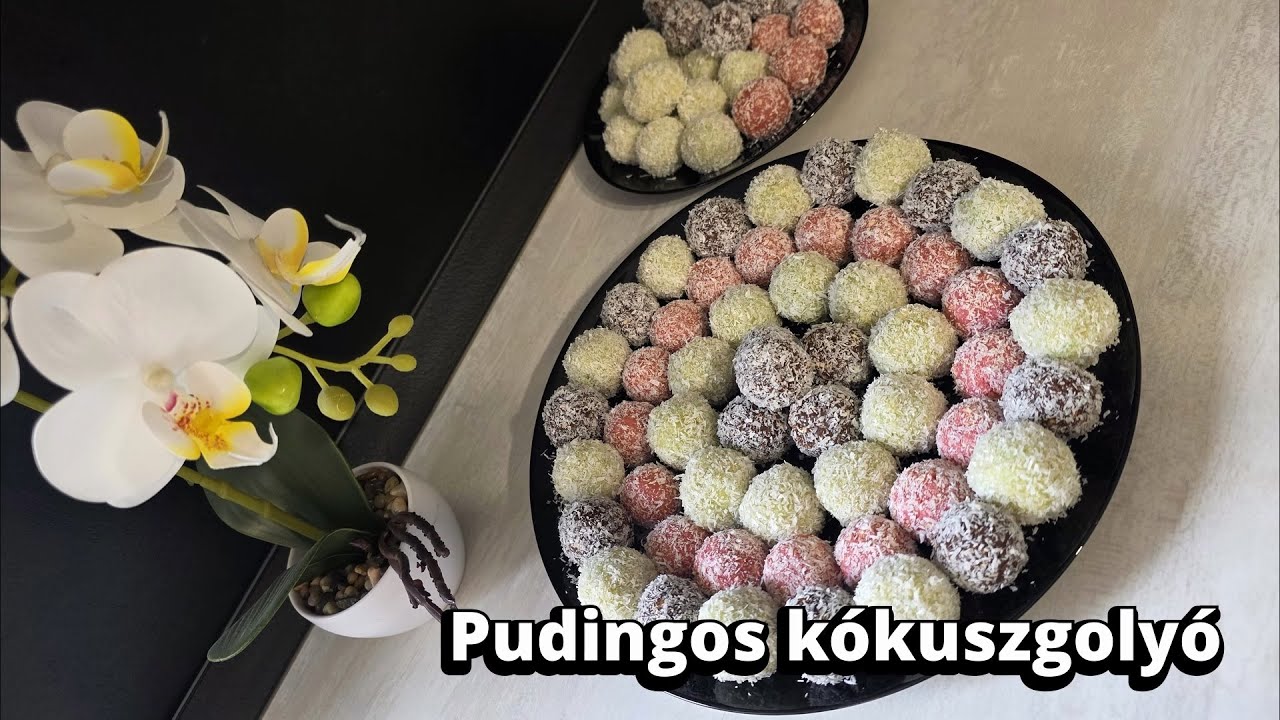 Pudingos kókuszgolyó 🥥🥥🌸💖 darált keksszel