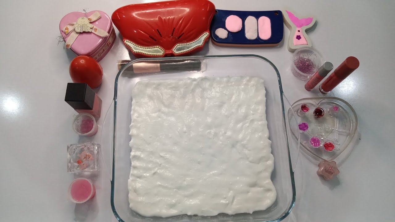 'PINK SLIME' Mixing random Makeup Eyeshadow into Slime ASMR!! Satisfying slime video