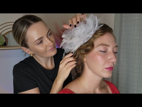 ASMR Perfectionist 1920's Elegant Hairstyle With Hair Curling & Pinning - Flower Headpiece & Fixing