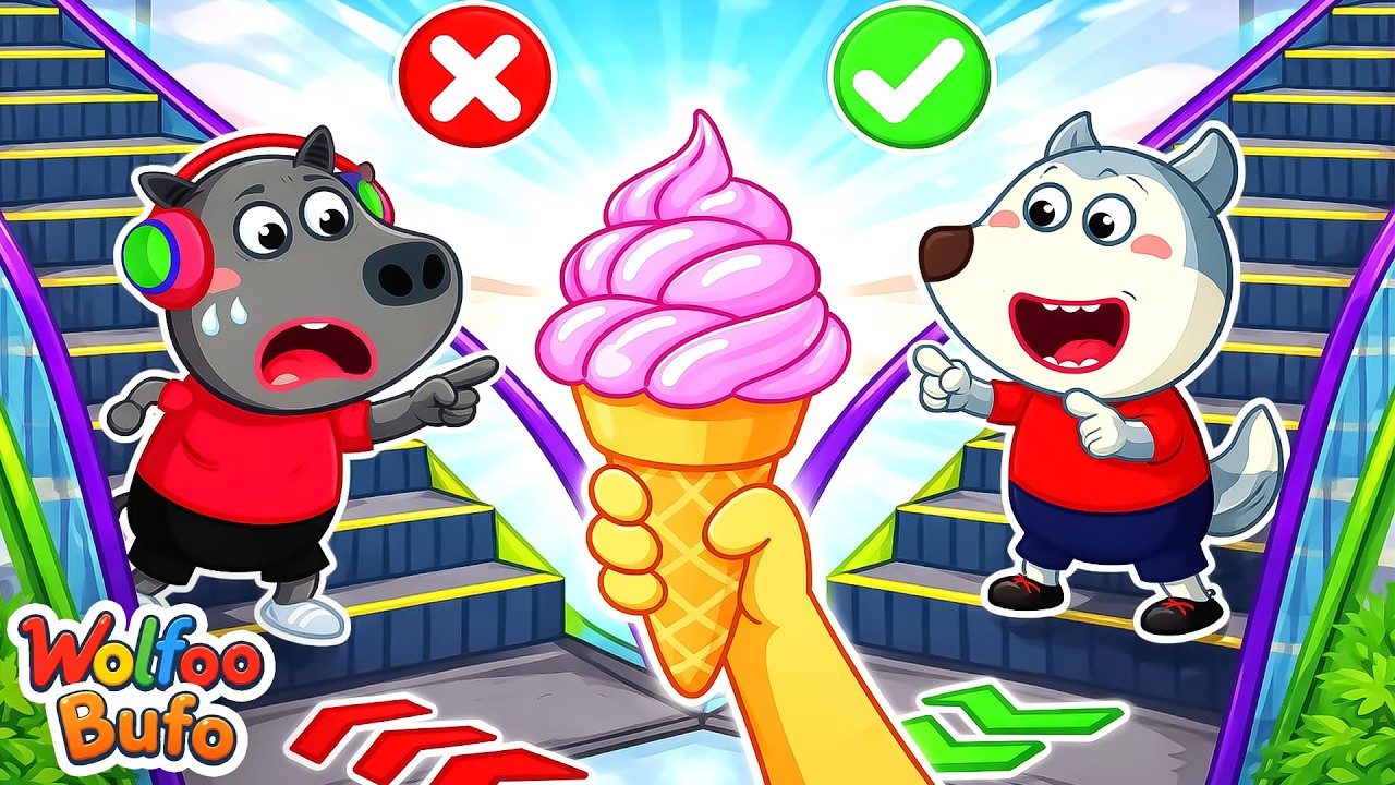Wolfoo and Bufo | Escalator Mall Adventure 🚶‍♂️⚠️ Kids Learn Mall Safety