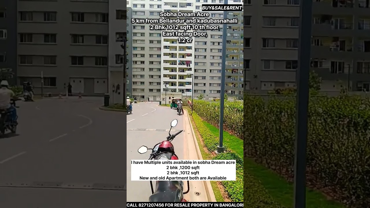 Sobha Dream Acres 1 & 2 Bhk for sale in Panathur Ready to Move Apartment 8271207456 for Best price.