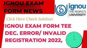 IGNOU Exam Form Online  Dec.2022 | Exam Form Error | Error Solution.