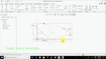 CREO 3.0 Sketch Constraint Tangency, Mid Point,Coincident -- Tamil