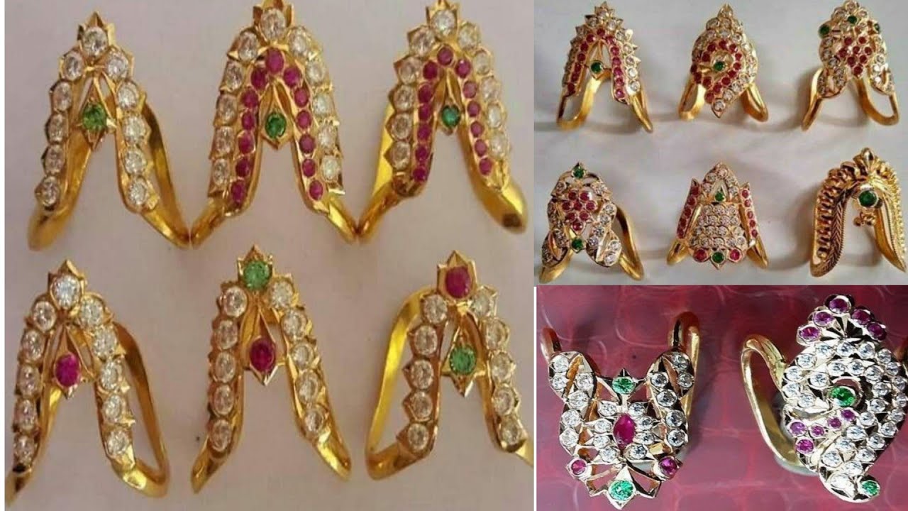 Traditional Vanki/Vangi Trendy and Adjustable Laxmi Micro-Plated Ring with  AD Stones - Random Design Temple Jewellery