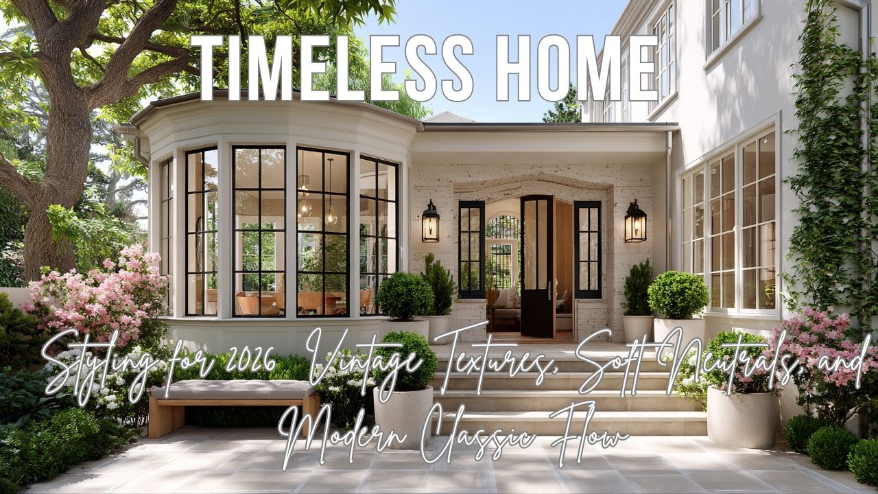 Неподвластный времени стиль для дома 2026 года: винтажные текстуры, мягкие нейтральные тона и сов...