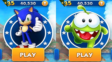 Sonic Dash vs Om Nom Run - All Characters Unlocked Gameplay Walkthrough 2022