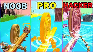 NOOB vs Pro vs HACKER in Spiral Roll | All Levels Gameplay Walkthrough (iOS,Android)