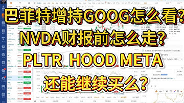 巴菲特增持谷歌怎么看？NVDA财报前怎么走？PLTR、HOOD、META还能继续买么？下周市场继续反弹还是维持震荡？