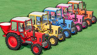 EXTREME TRANSPORT : All Colors Mini Tractors vs BIG TRUCKS | FS22 screenshot 3