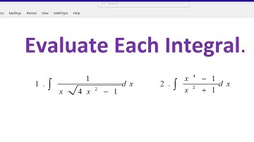 Evaluate Each Integral