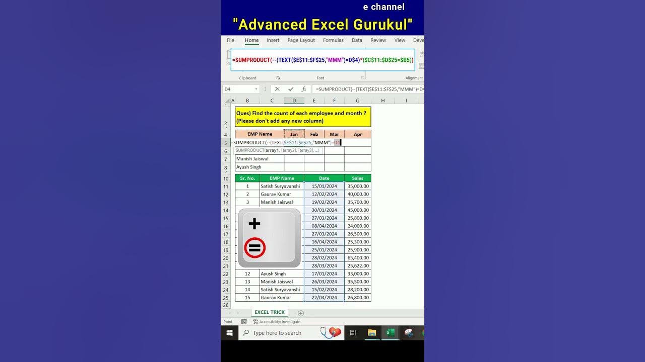 how-to-count-month-wise-sales-for-each-salesperson-in-excel