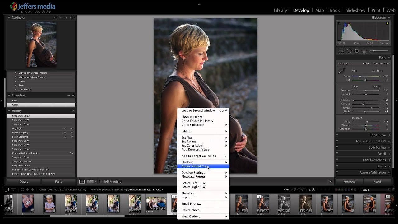Lightroom 4 Tutorial - Multiple Edits (versions) on a Single