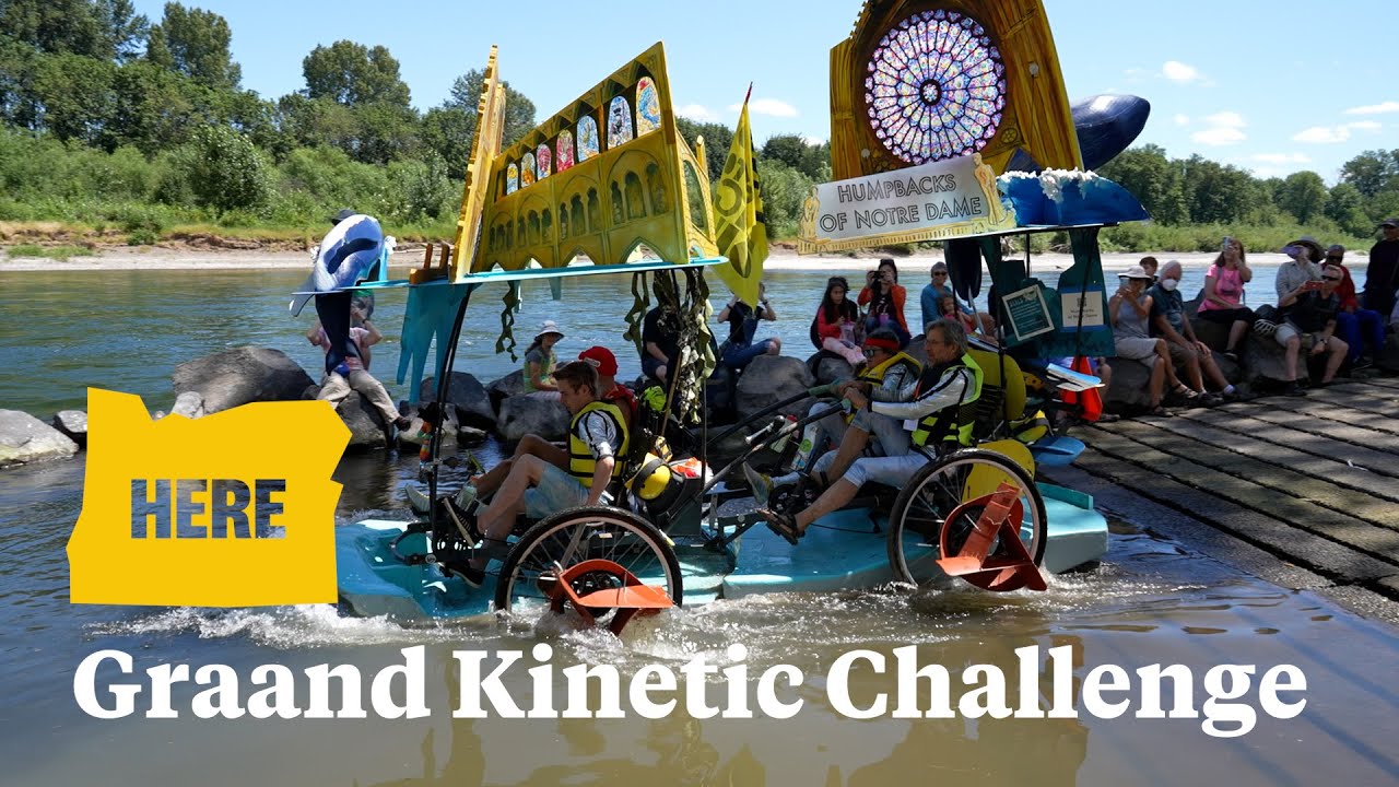 sculptures race over sand, mud and water in Corvallis YouTube