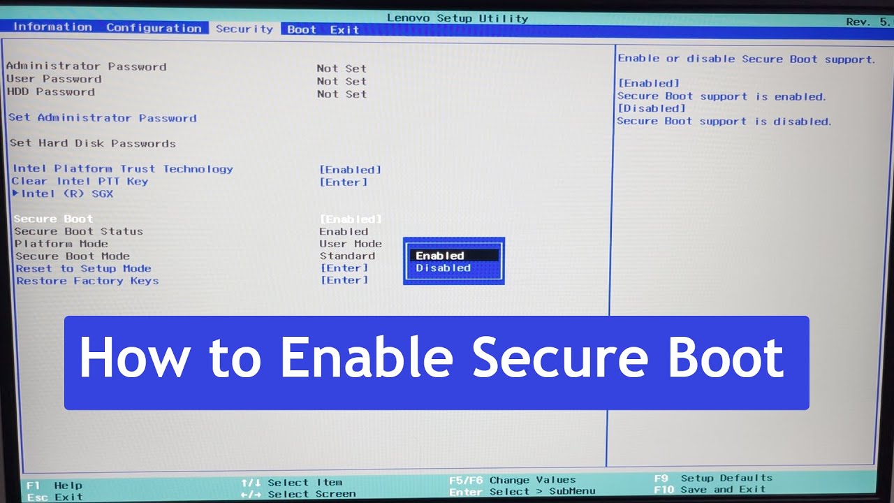 How to Enable Secure Boot on PC to install Windows 11 - YouTube