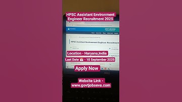 BPSC Assistant Environment Engineer Recruitment 2025 #hpsc #haryana #haryanajobs #haryanaupdate