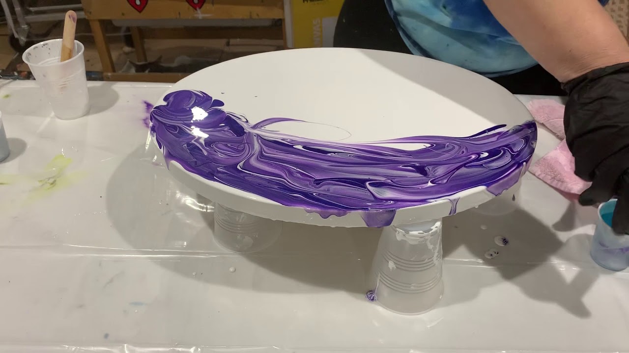 Resin pouring art techniques with tints and paste (476). YouTube