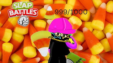 I got 1000 candy corn in slap battles Halloween 2023
