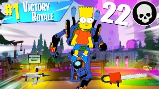 22 ELIMINATIONS BART SIMPSON FORTNITE SKIN GAMEPLAY! 