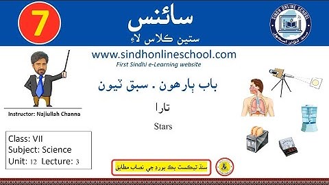 Stars | Science Class 7| Chapter 12| Lecture 3| Sindh Online School