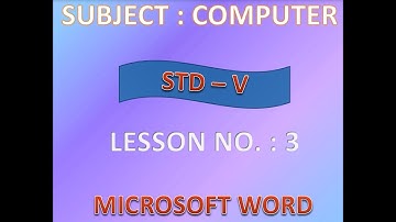 STANDARD 5 ( LESSON 3 ) :  MICROSOFT WORD (INTRODUCTION) ( ENGLISH )