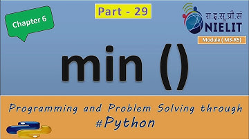 #29 #olevel #ALevel #Chapter6 #function python min() function in hindi with example